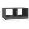 vidaXL Mesa de centro de madera maciza de pino gris 75x50x33,5 cm