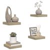vidaXL Estantes flotantes de pared 4 uds MDF roble 23x23,5x3,8 cm