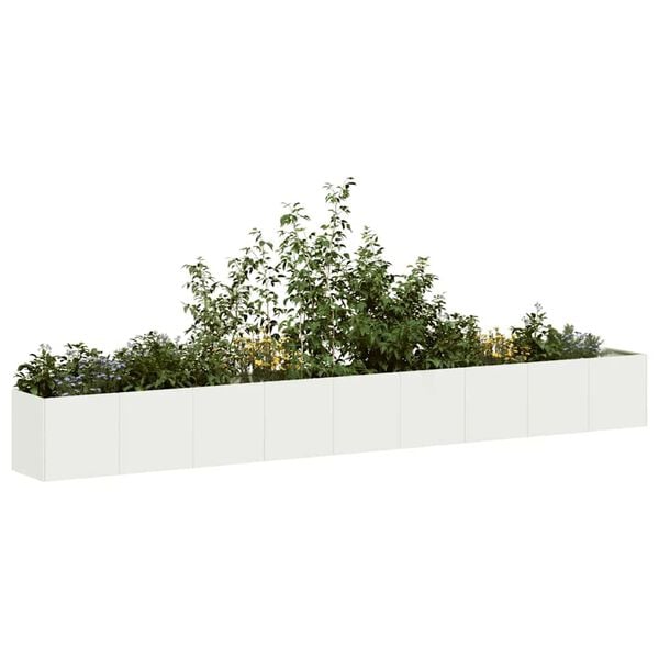 vidaXL Jardinera de acero laminado en fr&iacute;o blanco 360x40x40 cm