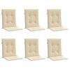 vidaXL Coj&iacute;n de silla de jard&iacute;n respaldo bajo 6 uds tela Oxford beige