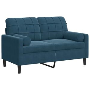 vidaXL Sof&aacute; de 2 plazas con cojines terciopelo azul 120 cm