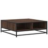 vidaXL Mesa de centro madera ingenier&iacute;a metal marr&oacute;n roble 80x80x30 cm