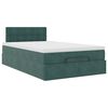 vidaXL Cama otomana con colch&oacute;n&LED terciopelo verde oscuro 120x190cm