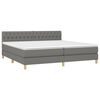 vidaXL Cama box spring con colch&oacute;n y LED tela gris oscuro 200x200 cm