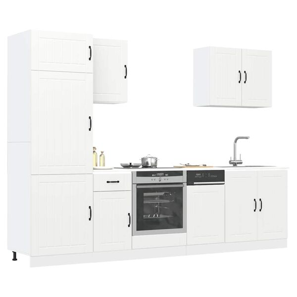 vidaXL Mueble de cocina Lucca blanco 7 piezas madera contrachapada