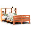 vidaXL Cama sin colch&oacute;n madera maciza de pino marr&oacute;n cera 140x190 cm