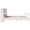vidaXL Cama con estanter&iacute;a sin colch&oacute;n madera maciza blanca 140x200 cm