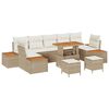 vidaXL Conjunto de sof&aacute;s de jard&iacute;n 10 uds. 9-N&uacute;mero de plazas Beige