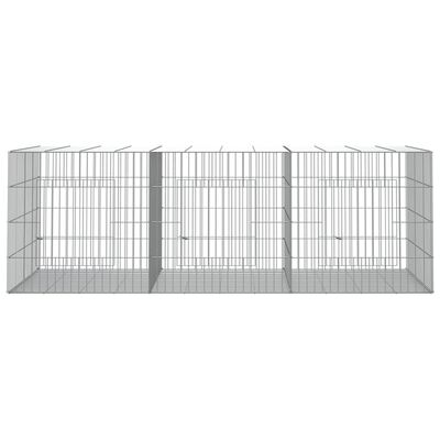 vidaXL Jaula para conejos 3 paneles hierro galvanizado 163x79x54 cm