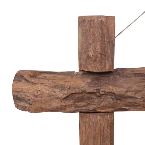 vidaXL Espejo de troncos de madera reciclada de teca natural 70x70 cm