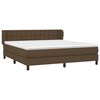 vidaXL Cama box spring con colch&oacute;n tela marr&oacute;n oscuro 160x200 cm