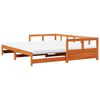 vidaXL Sof&aacute; cama nido con colchones madera maciza marr&oacute;n 90x190 cm