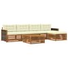 vidaXL Conjunto de sof&aacute;s de exterior 6 uds. Natural y Crema