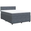 vidaXL Cama box spring con colch&oacute;n terciopelo gris oscuro 140x190 cm