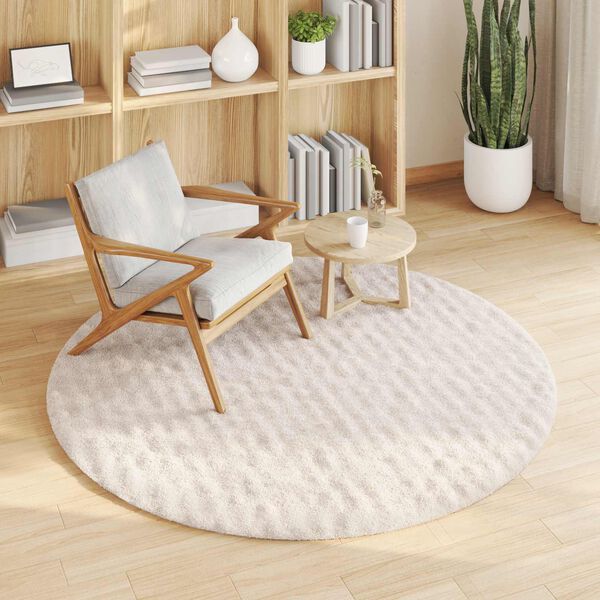 vidaXL Alfombras de &aacute;rea Redondo Beige &Oslash; 160 CM