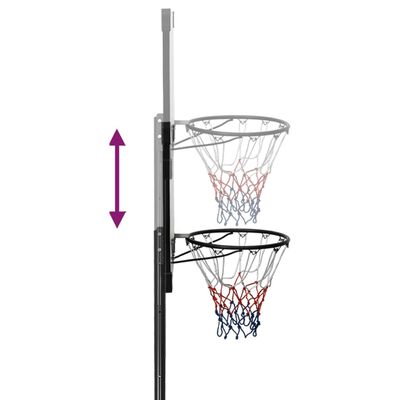 vidaXL Canasta de baloncesto policarbonato transparente 280-350 cm