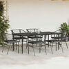 vidaXL Set de comedor de jard&iacute;n 7 piezas cojines rat&aacute;n sint&eacute;tico negro