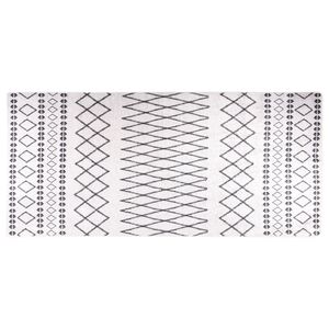 vidaXL Alfombra lavable negro y blanco 80x300 cm