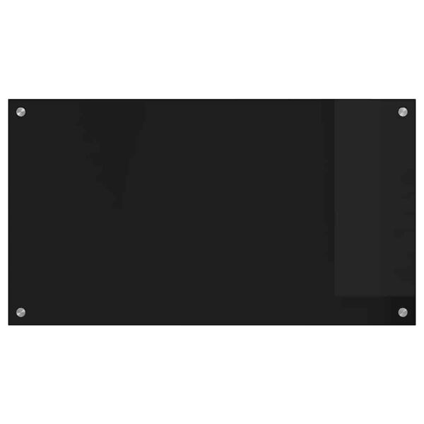 vidaXL Salpicadero de cocina Negro 90 x 50 cm vidrio templado