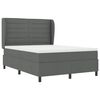 vidaXL Cama tipo Box Spring con colch&oacute;n Gris oscuro 160 x 200 cm tela