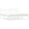 vidaXL Estructura cama sin colch&oacute;n con cabecero metal blanco 183x213cm