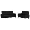 vidaXL Juego de Sof&aacute; 2 pcs Negro Tela