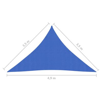 vidaXL Toldo de vela HDPE azul 160 g/m² 3,5x3,5x4,9 m