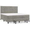 vidaXL Cama box spring con colch&oacute;n terciopelo gris claro 160x200 cm