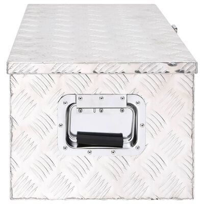 vidaXL Caja de almacenaje de aluminio plateado 80x39x30 cm