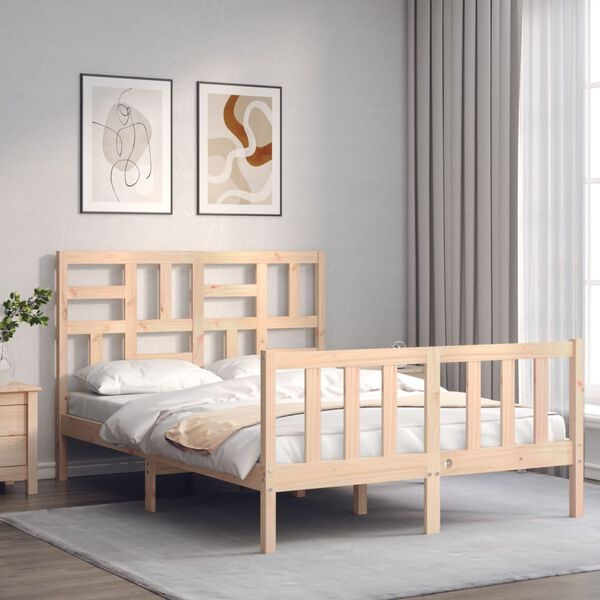 vidaXL Estructura de cama sin colchón madera de pino blanca 140x200 cm