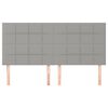 vidaXL Cabecero de cama gris claro 200x5x118/128 cm de tela