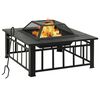 vidaXL Brasero de jard&iacute;n con atizador acero XXL 81x81x47 cm