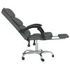 vidaXL Silla de oficina reclinable de tela gris oscuro