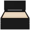 vidaXL Estructura de cama con cabecero y luces LED negro 75x190 cm