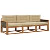vidaXL Conjunto de sof&aacute;s de exterior 3 uds. Natural y Beige