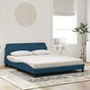 vidaXL Cama con colch&oacute;n Dover terciopelo azul 160x200 cm