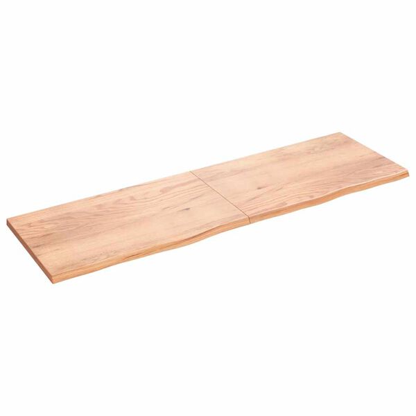 vidaXL Estante pared madera roble tratada marr&oacute;n claro 200x60x(2-4) cm