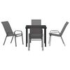 vidaXL Conjunto de Comedor de Jard&iacute;n 5 pcs Gris y Negro