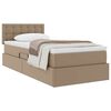 vidaXL Cama con almacenamiento y colch&oacute;n Capuchino 90 x 200 cm