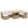 vidaXL Set de sof&aacute;s de jard&iacute;n 9 pzas con cojines rat&aacute;n sint&eacute;tico beige