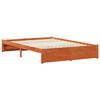 vidaXL Estructura de cama con cabecera Marr&oacute;n cera 140 x 200 cm