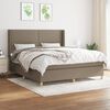 vidaXL Cama box spring con colch&oacute;n tela gris taupe 180x200 cm