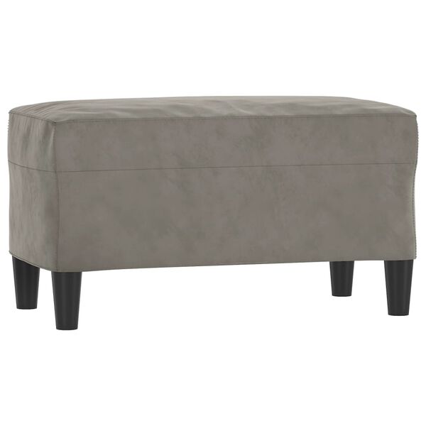 vidaXL Banco de terciopelo gris claro 70x35x41 cm