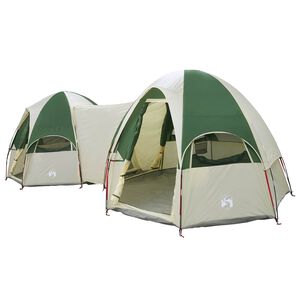vidaXL Tienda Familiar con cubierta impermeable 14 persona Verde