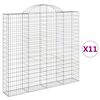 vidaXL Cestas de gaviones 11 uds forma de arco hierro 200x30x180/200cm