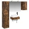 vidaXL Juego de muebles de ba&ntilde;o 5 uds. Roble Ahumado
