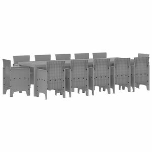 vidaXL Conjunto de Comedor de Jard&iacute;n 13 pcs Gris Claro Polirat&aacute;n