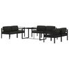 vidaXL Set muebles de jard&iacute;n 7 pzas y cojines aluminio gris antracita