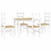 vidaXL Juego de comedor PANAMA 5 pzas madera maciza de pino blanco