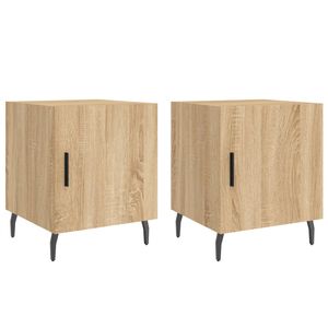 vidaXL Mesitas noche 2 uds madera ingenier&iacute;a roble Sonoma 40x40x50 cm